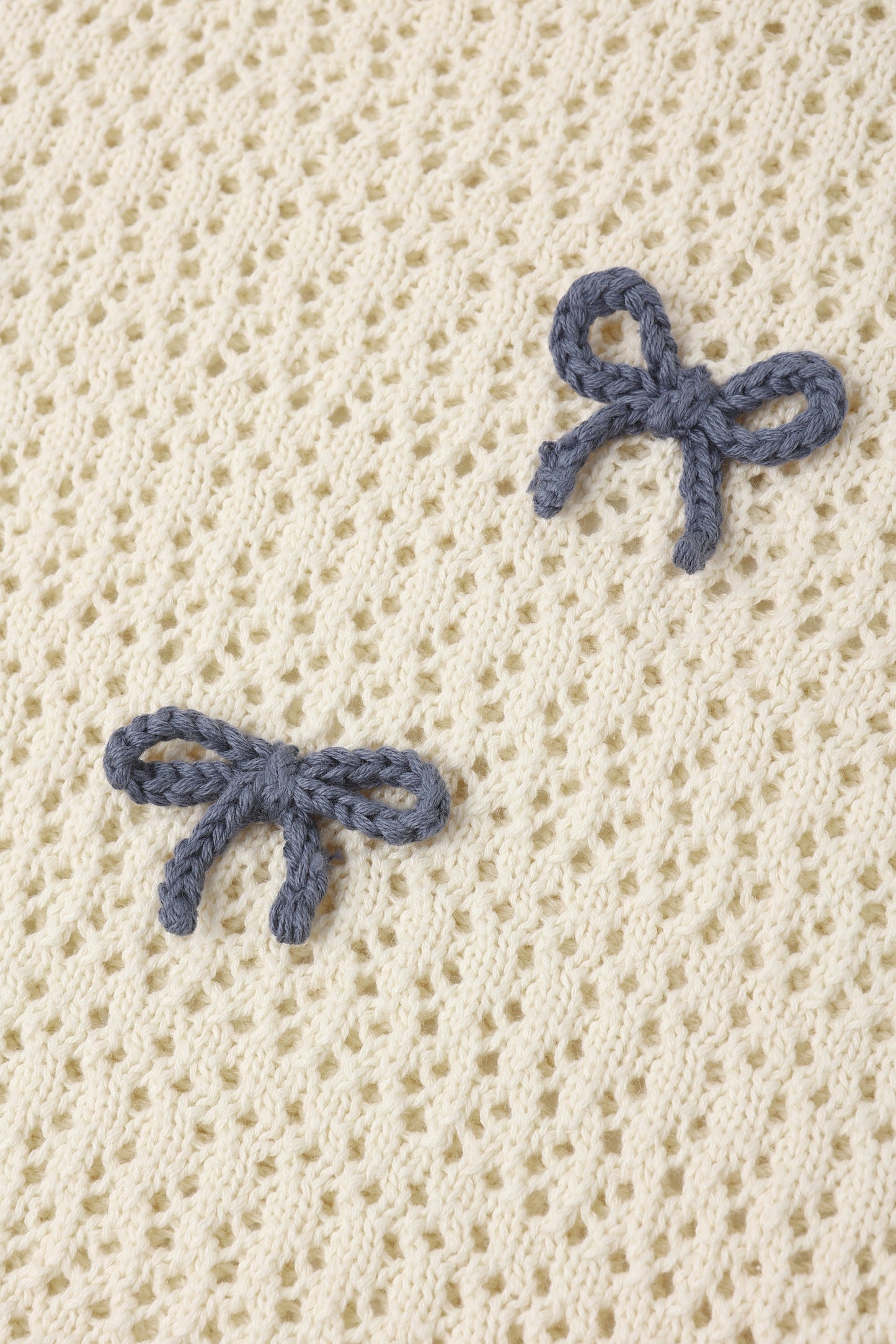 Crochet Knit Pullover || Bows