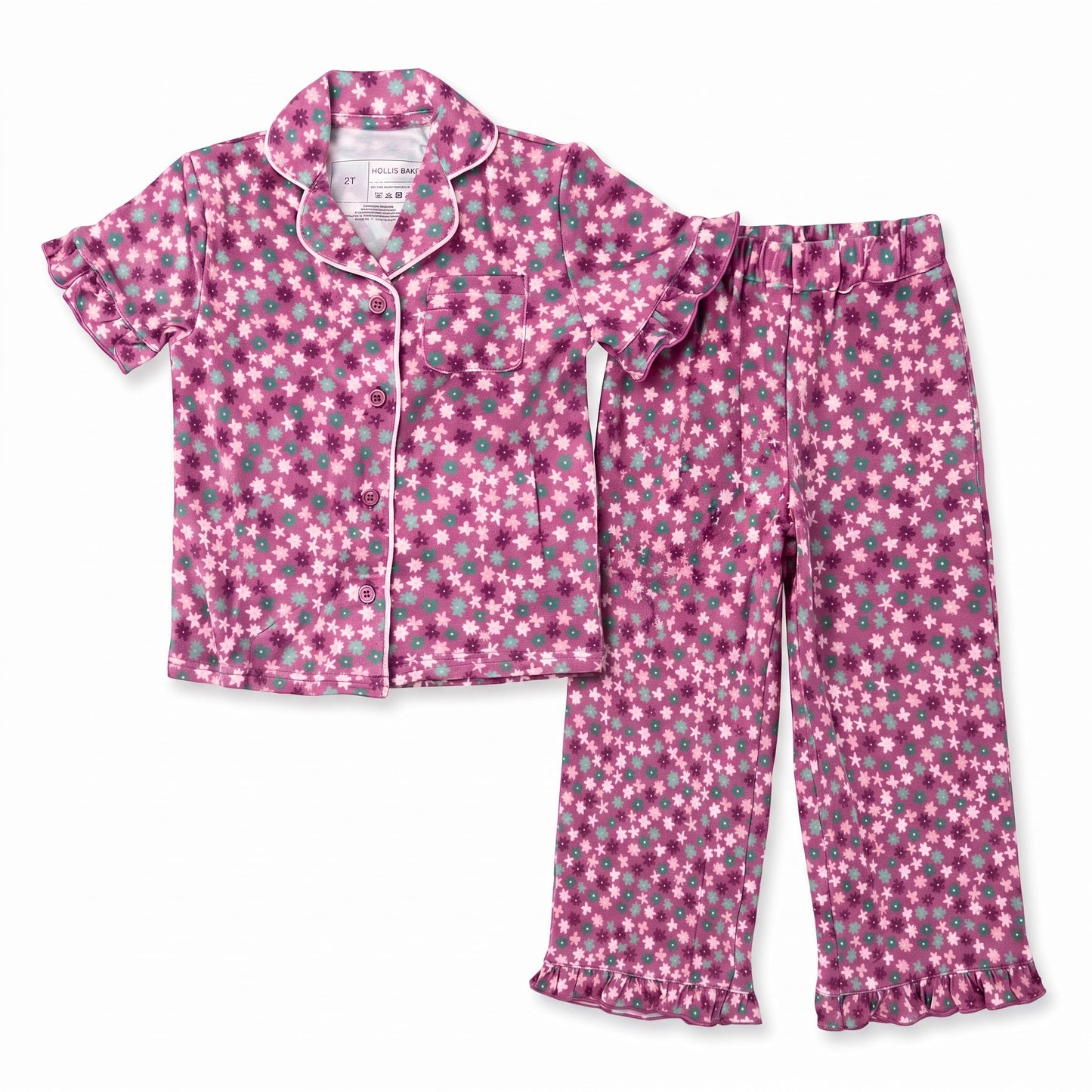 Ruffle Pant Set – Plum Ditsy Floral