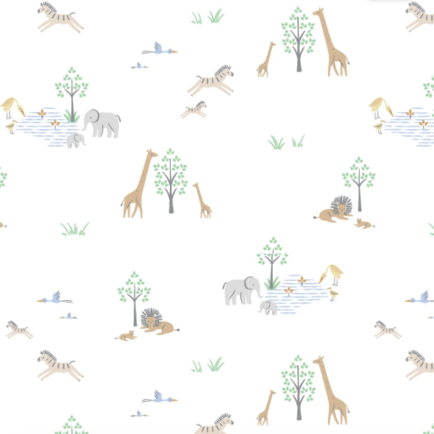 White Serene Safari Modal Baby Blanket
