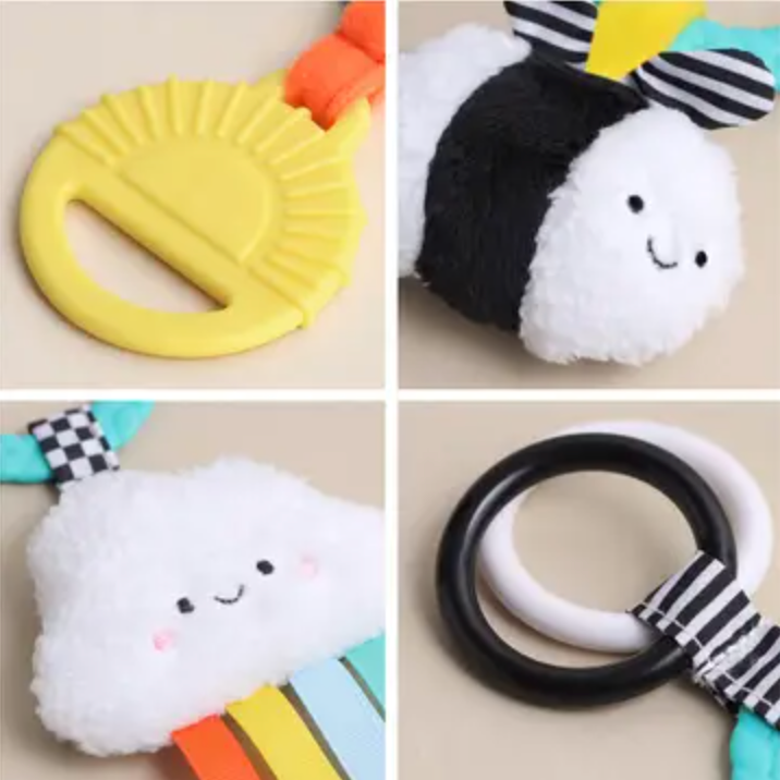 Bitzy Busy Ring™ Teething Activity Toy . High Contrast