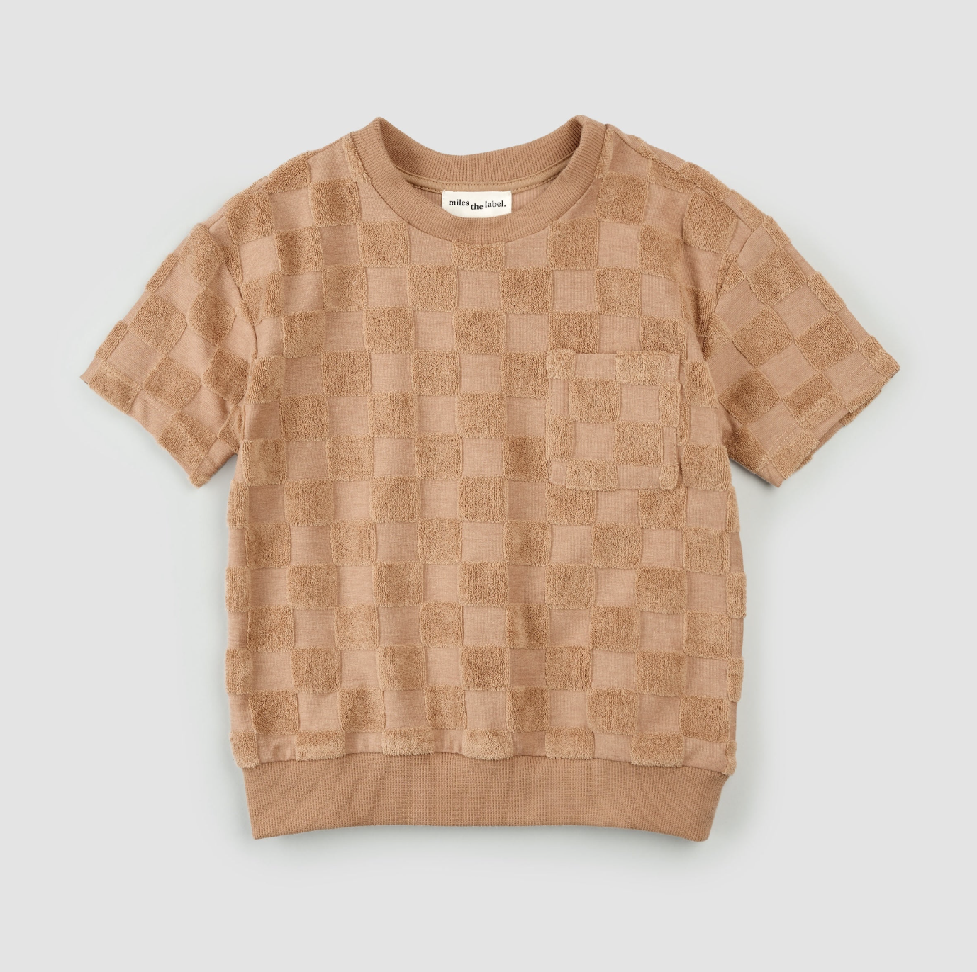 Embossed Checkerboard Rosewood Terry Cloth Top