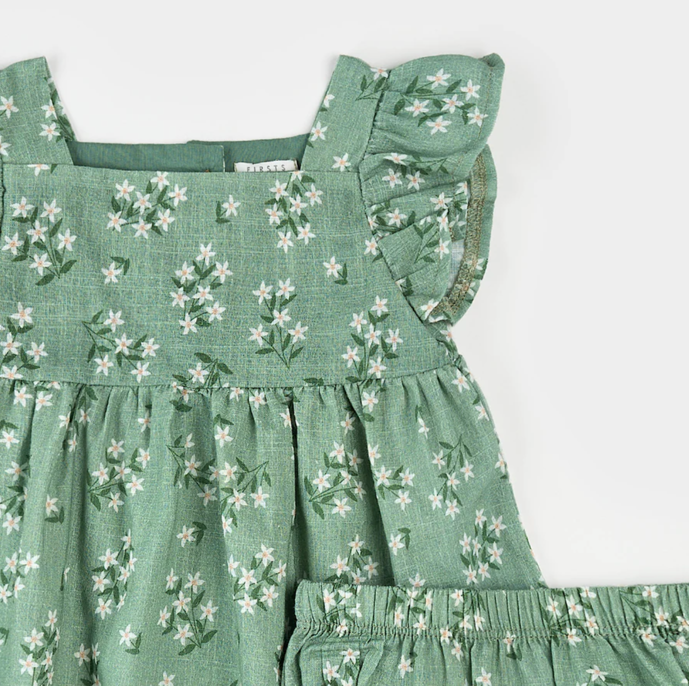 Exotic Flowers Print on Laurel Cross Hatch Dress Set