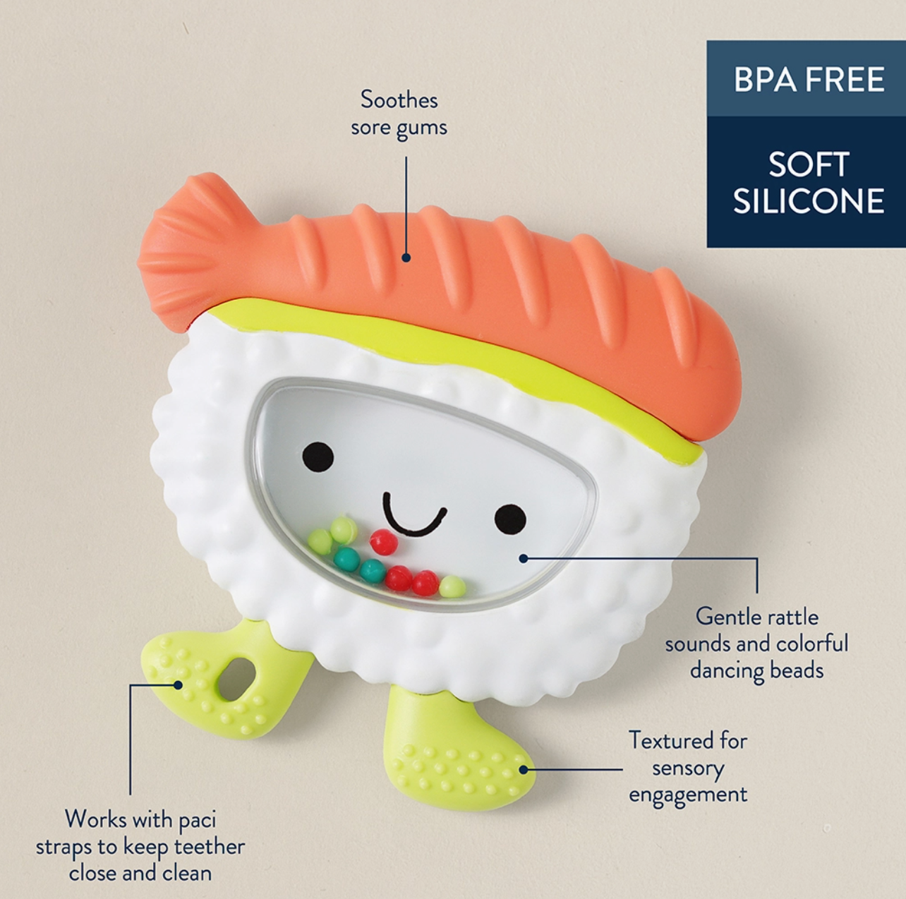 Sweetie Shake Plus™ - Teething + Rattle Toy