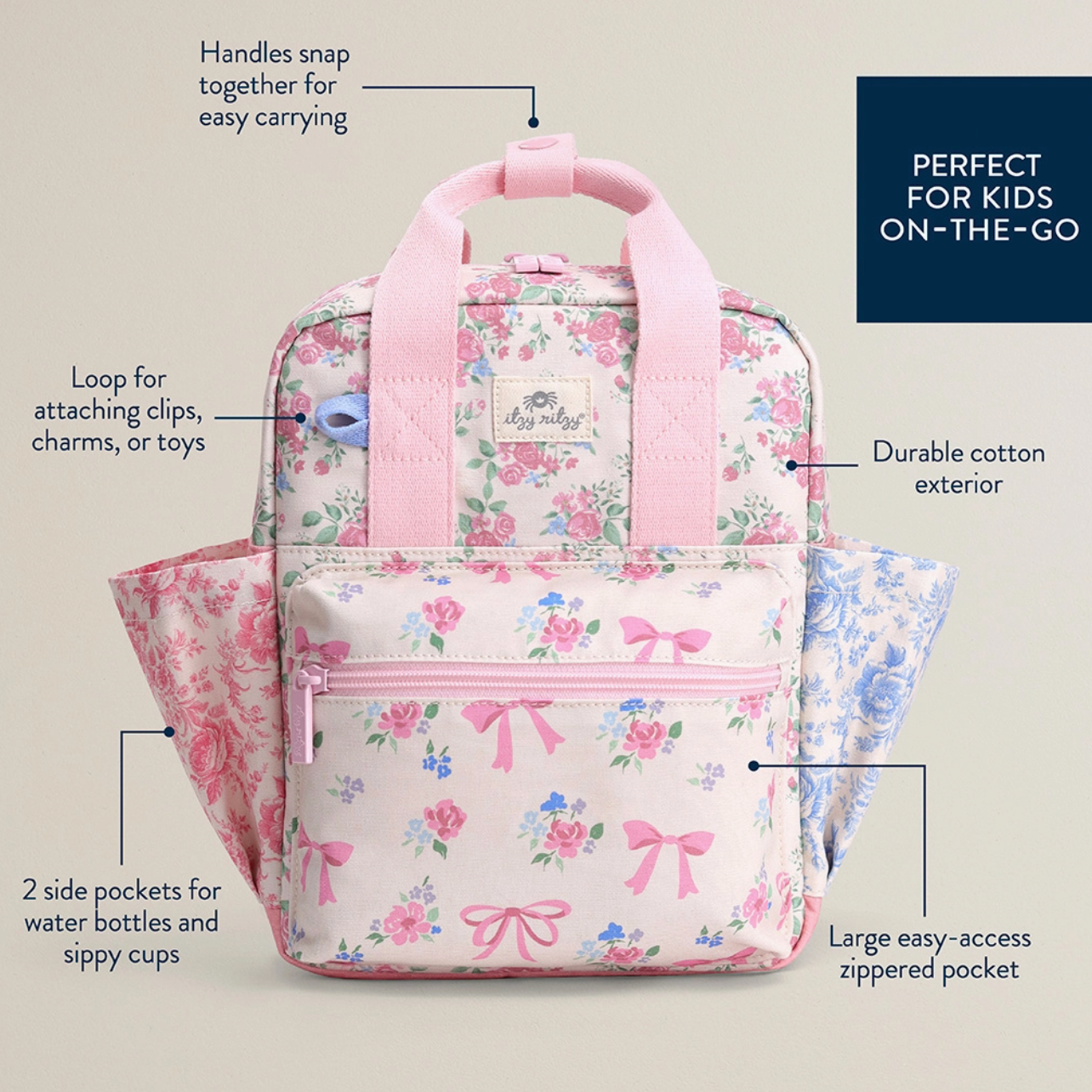 Itzy Bitzy Backpack - Ribbons & Roses