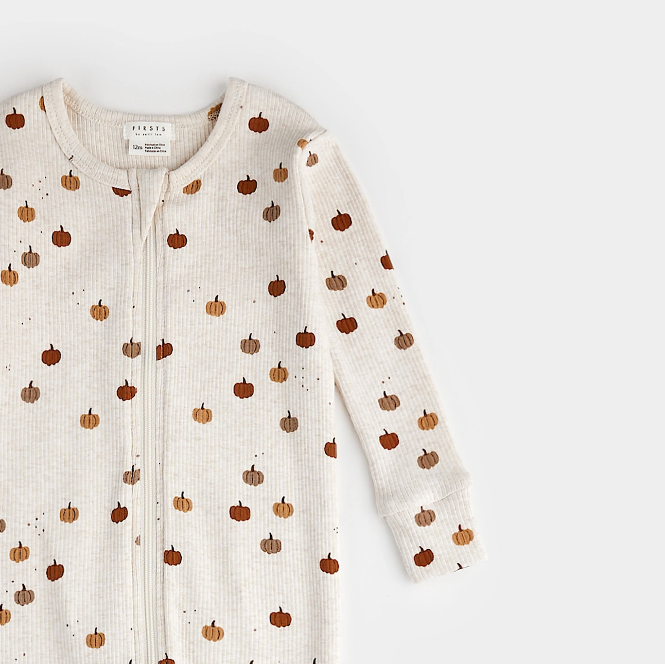 Pumpkin Print on Heathered Oatmeal Convertible Sleeper
