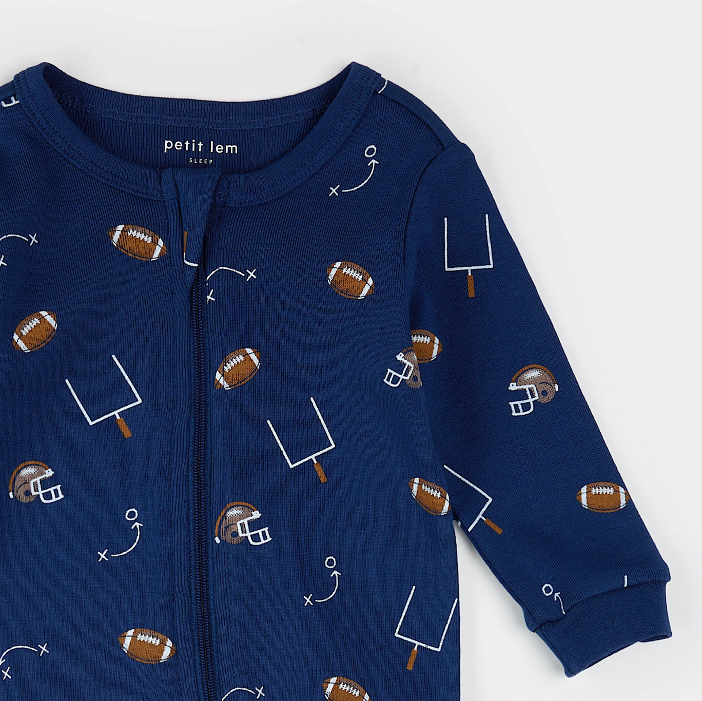 Football Play Print on Blue Sleeper