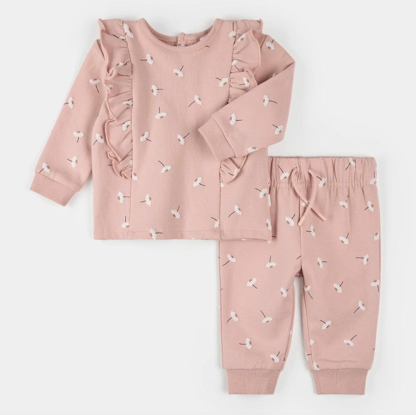 Daisy Print on Rose Outfit Set