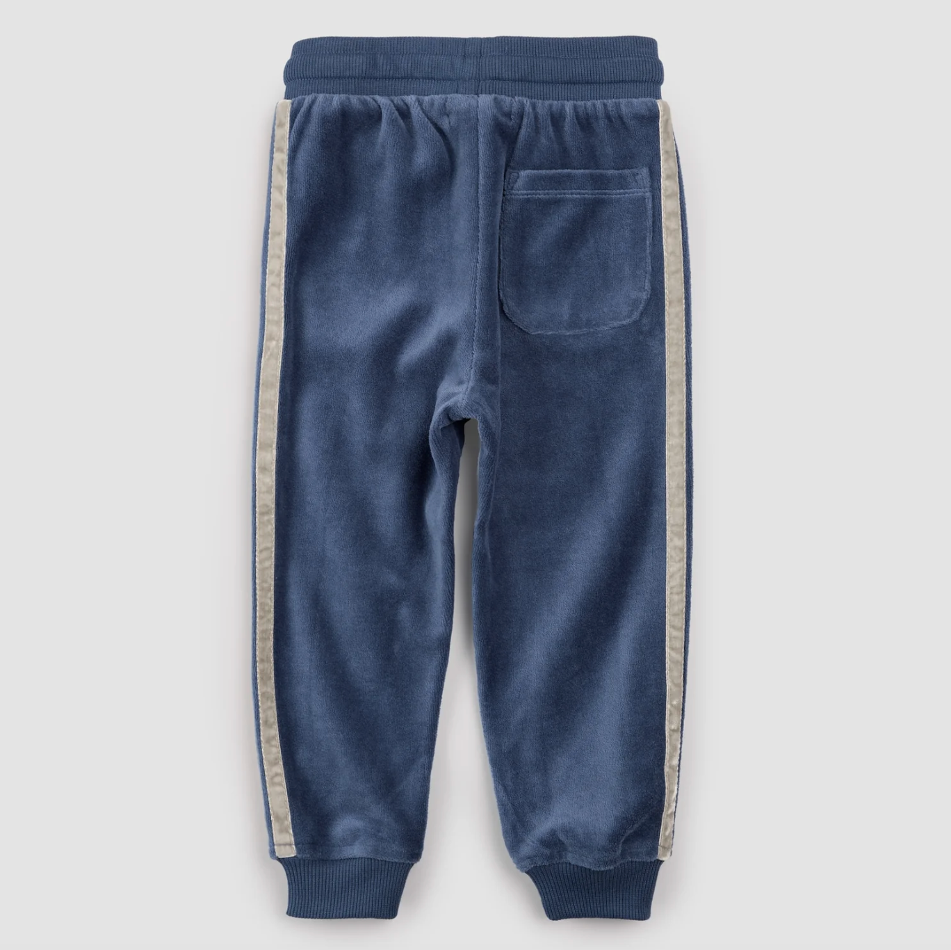 Retro Stripe on Miles Blue Velour Joggers