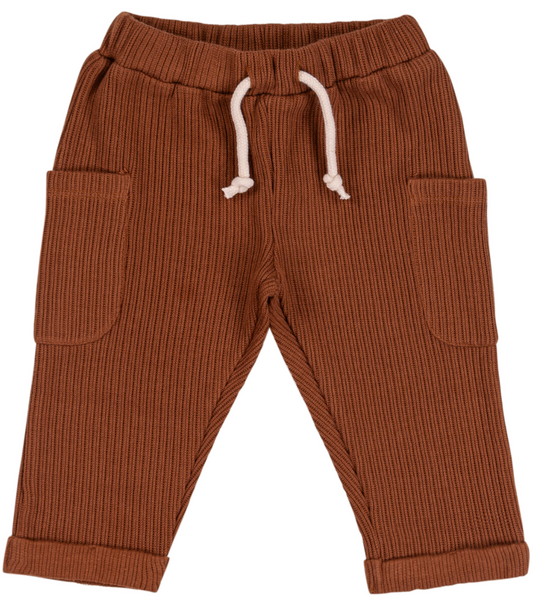 Camel Ribbed Baby Pant