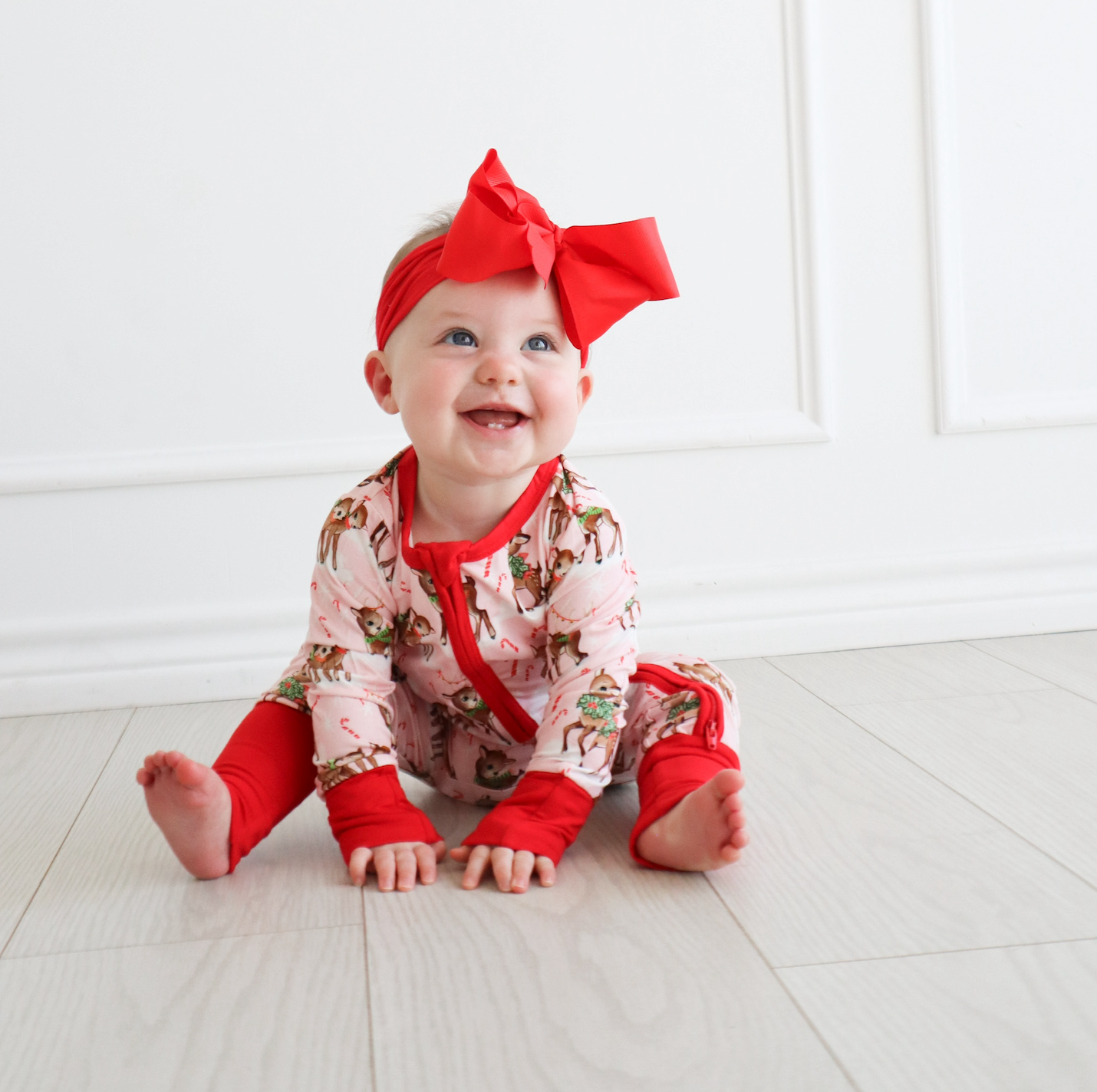 ZIPPER ROMPER – VINTAGE REINDEER