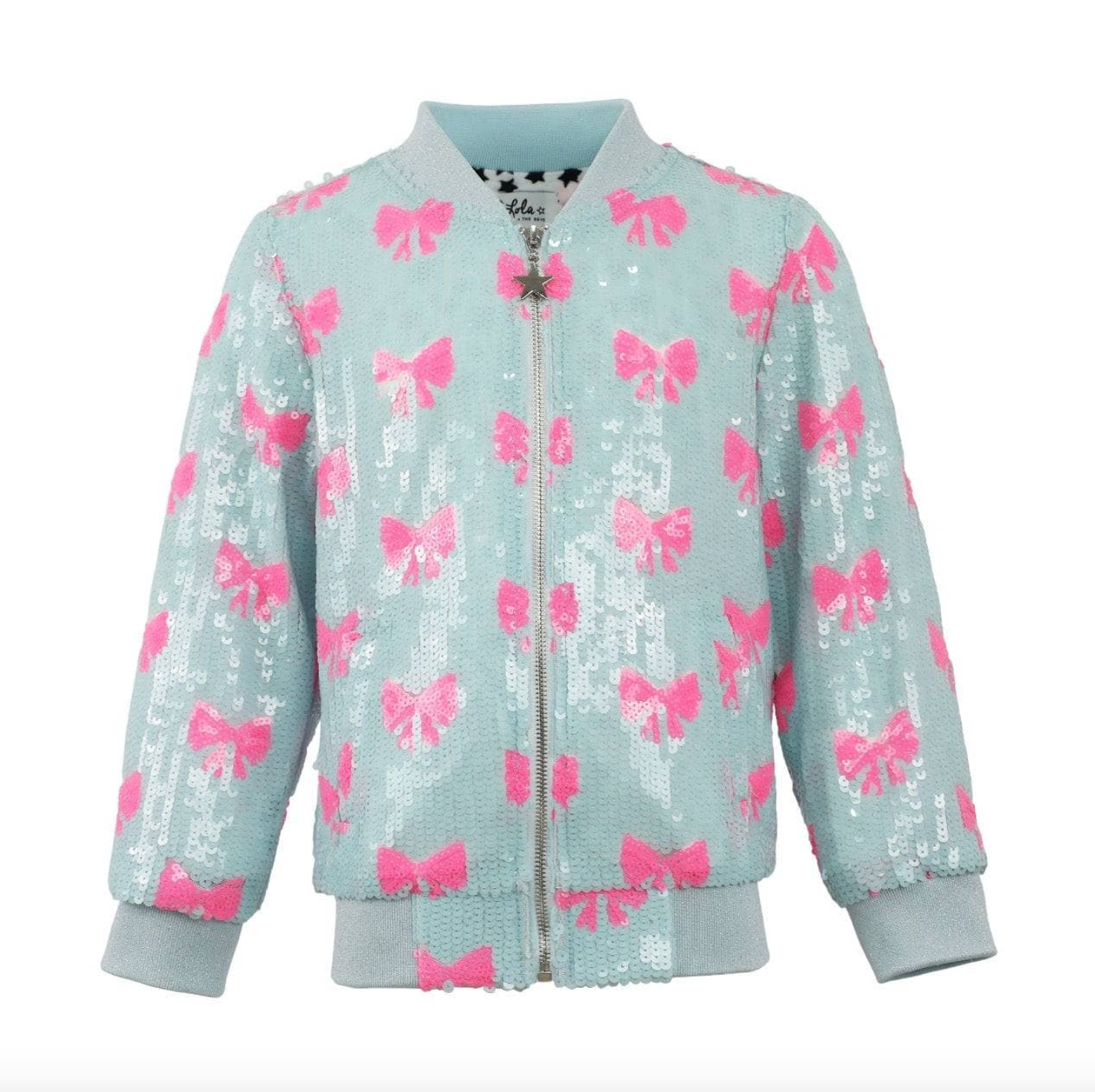 Pretty in Bows Sequin Bomber