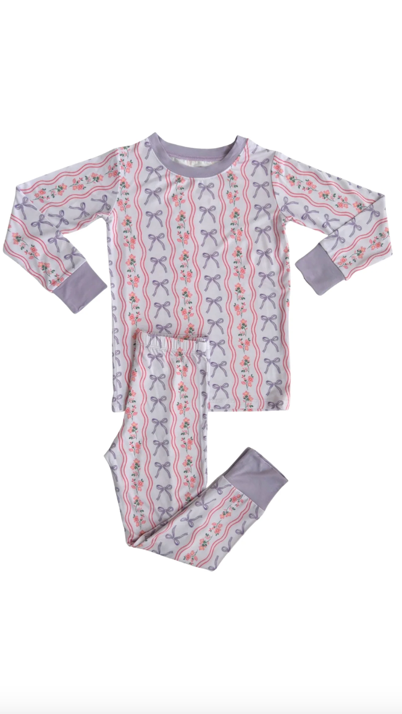 Purple Amelia Bow Two Piece Set