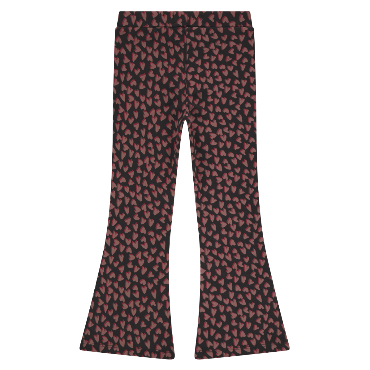 Black Multi Color Heart Flare Legging