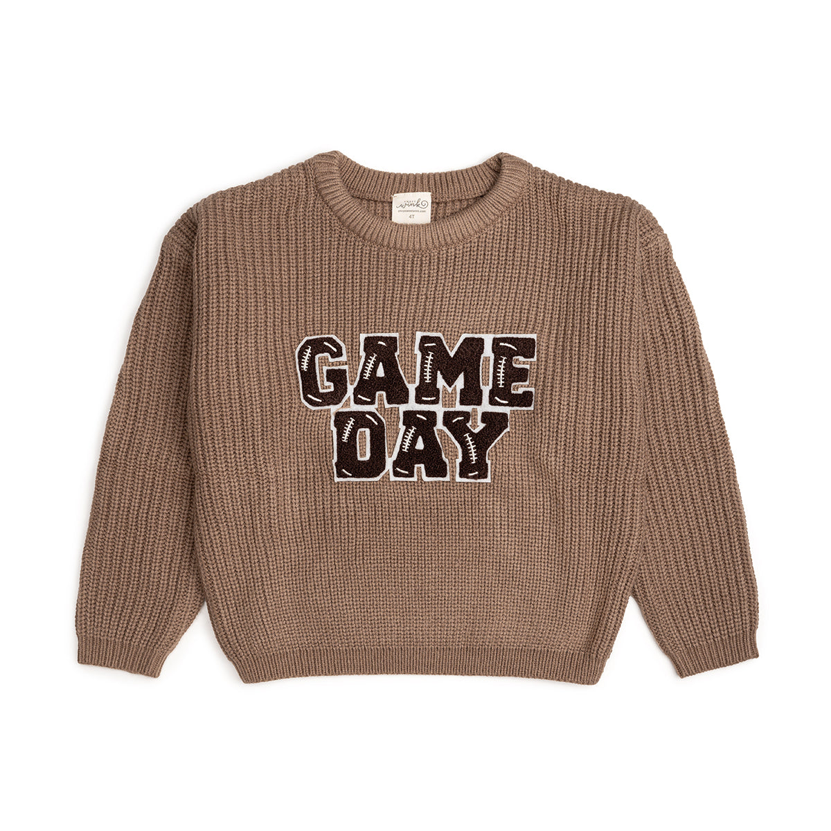 Game Day Patch Knit Sweater - Mocha