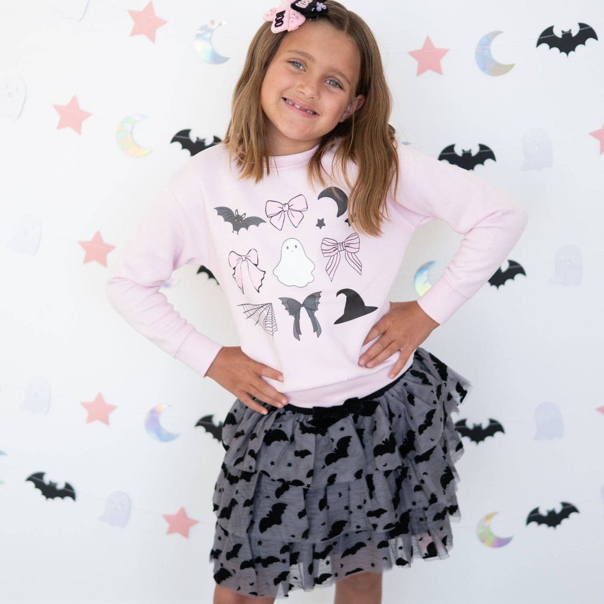BOO BOWS HALLOWEEN CLIP SET