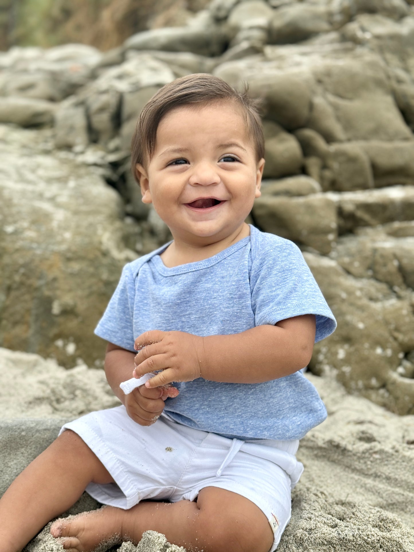 Beige/Blue/White Walty 3pk Onesies