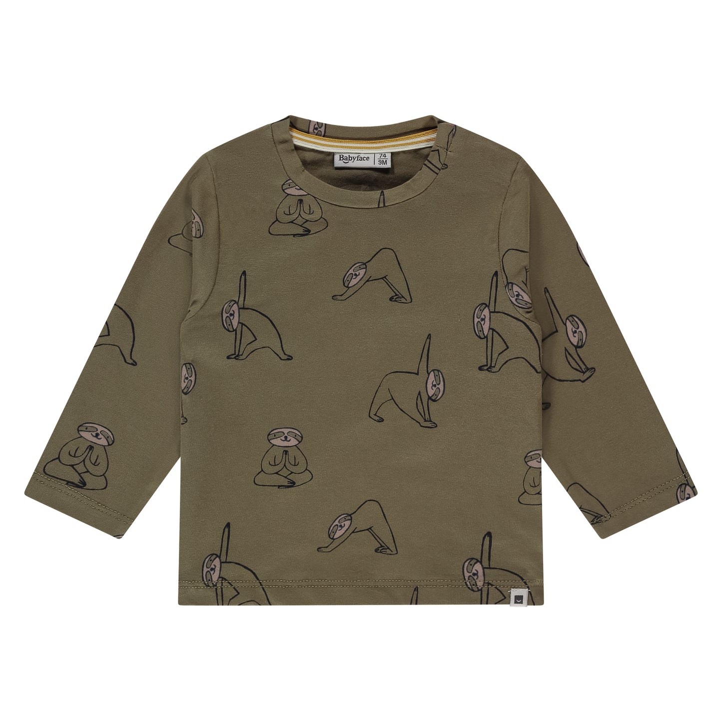 Army Green Yoga Sloth Long Sleeve
