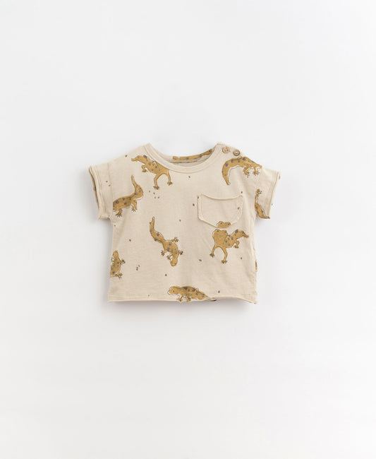 T-shirt with gecko print - cream