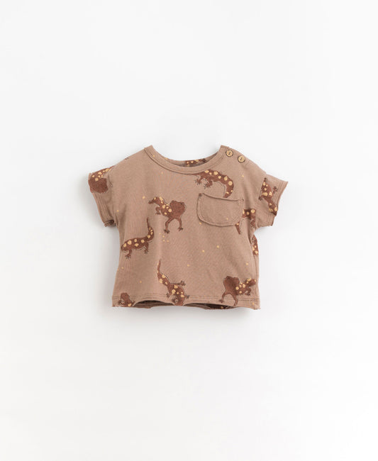 T-shirt with gecko print - brown