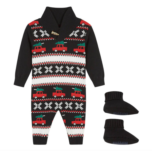 Holiday Jacquard Sweater Romper