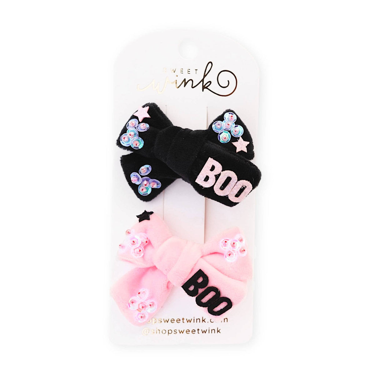 BOO BOWS HALLOWEEN CLIP SET