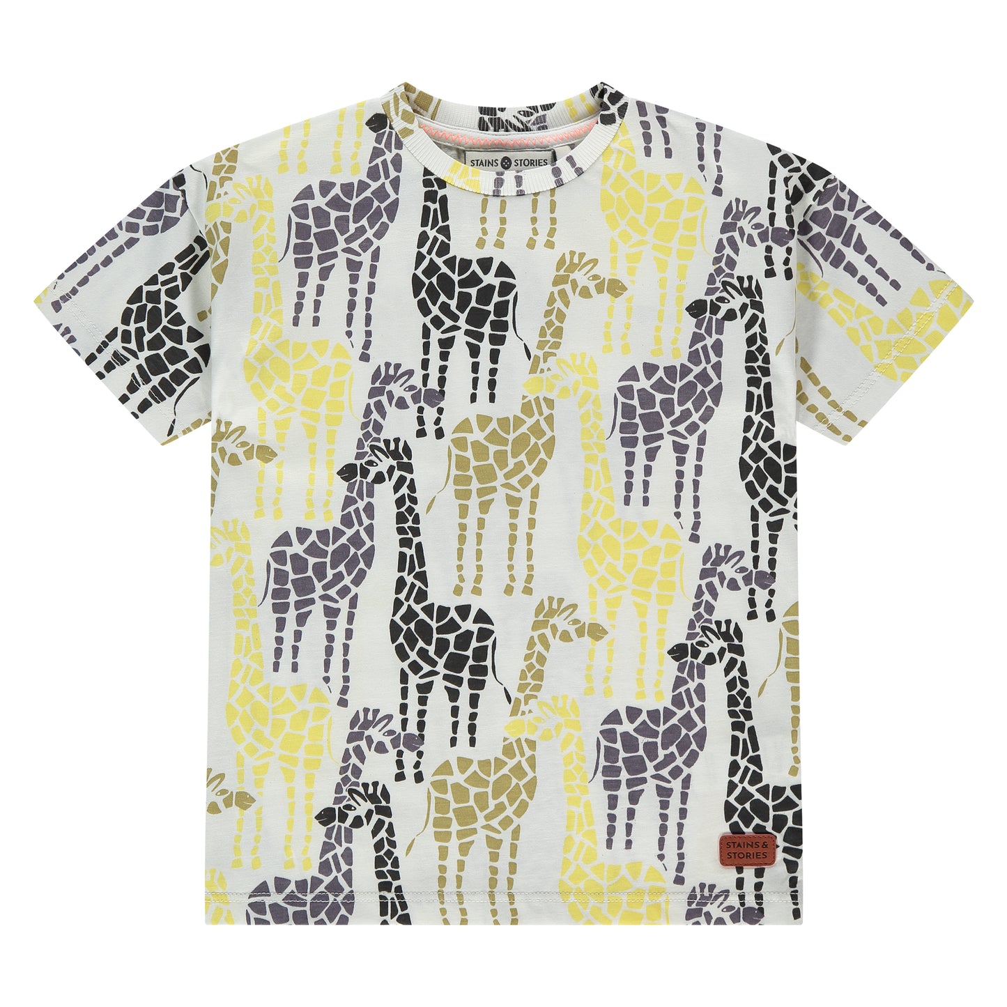 Cream Multi Color Giraffe T-Shirt