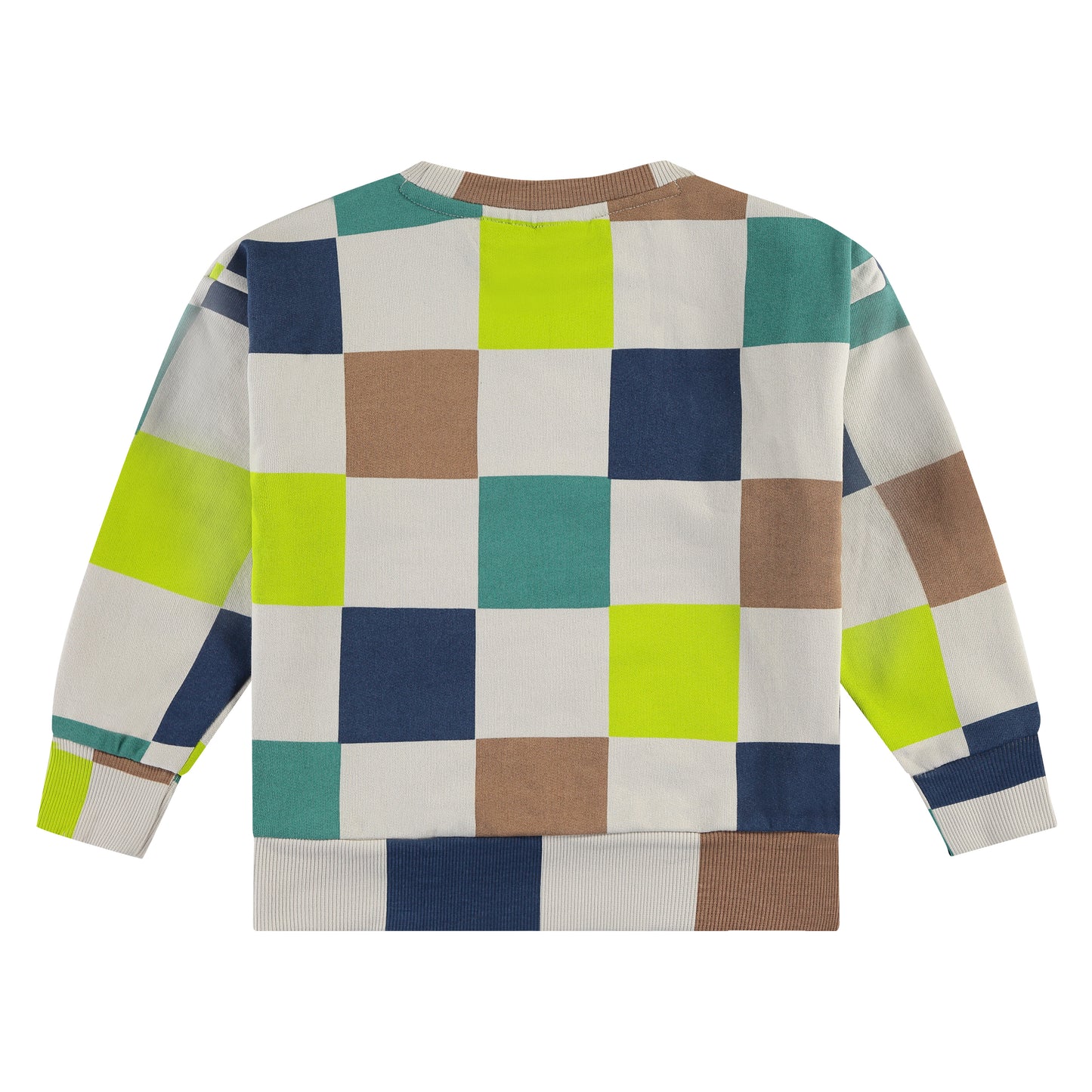 Lime & Navy Check Sweatshirt