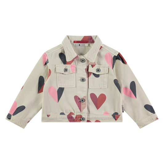 Multicolor Heart Jean Jacket