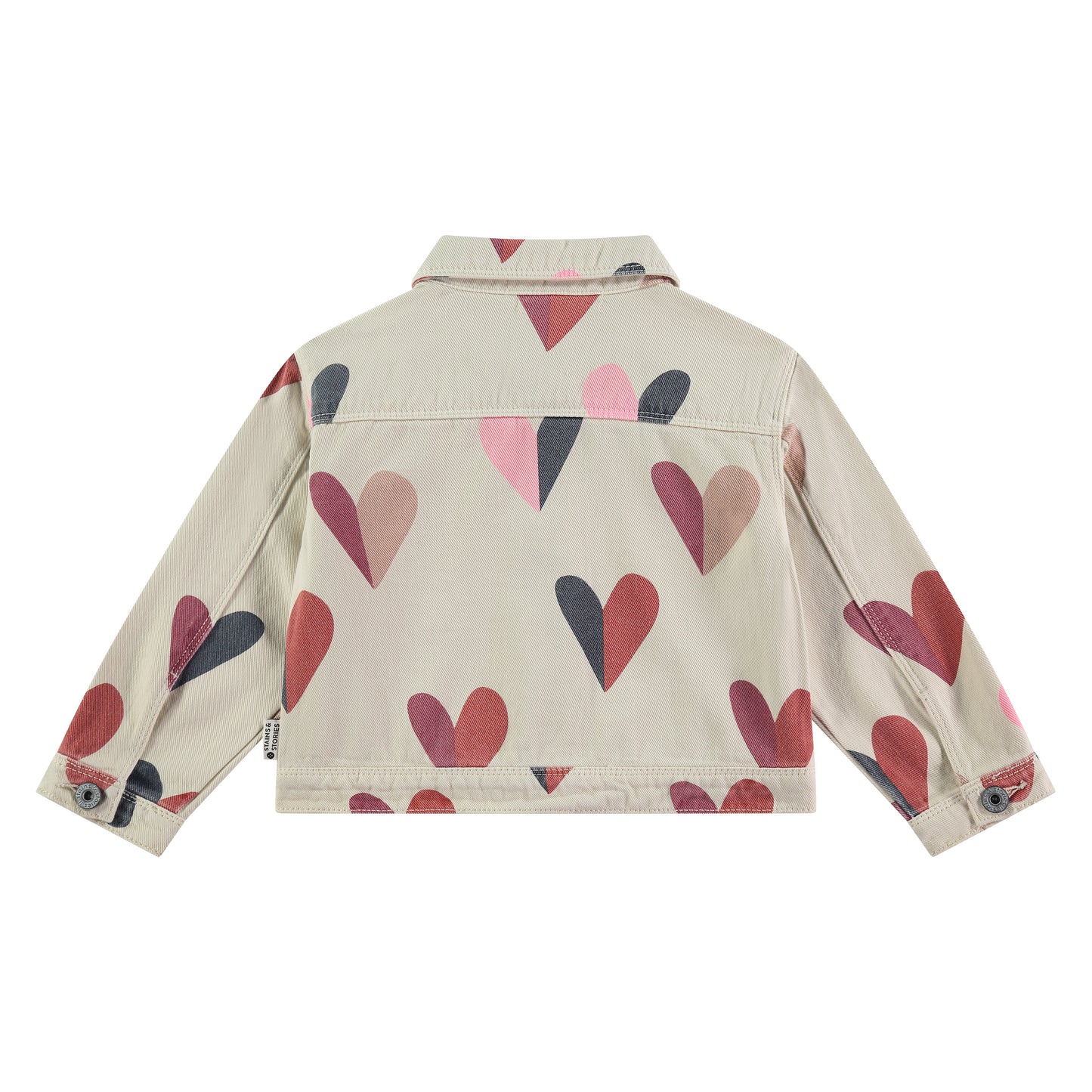 Multicolor Heart Jean Jacket