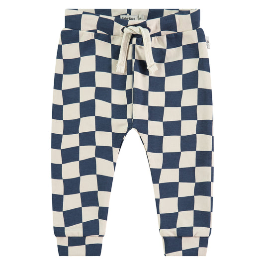 Blue & Cream Check Sweatpant