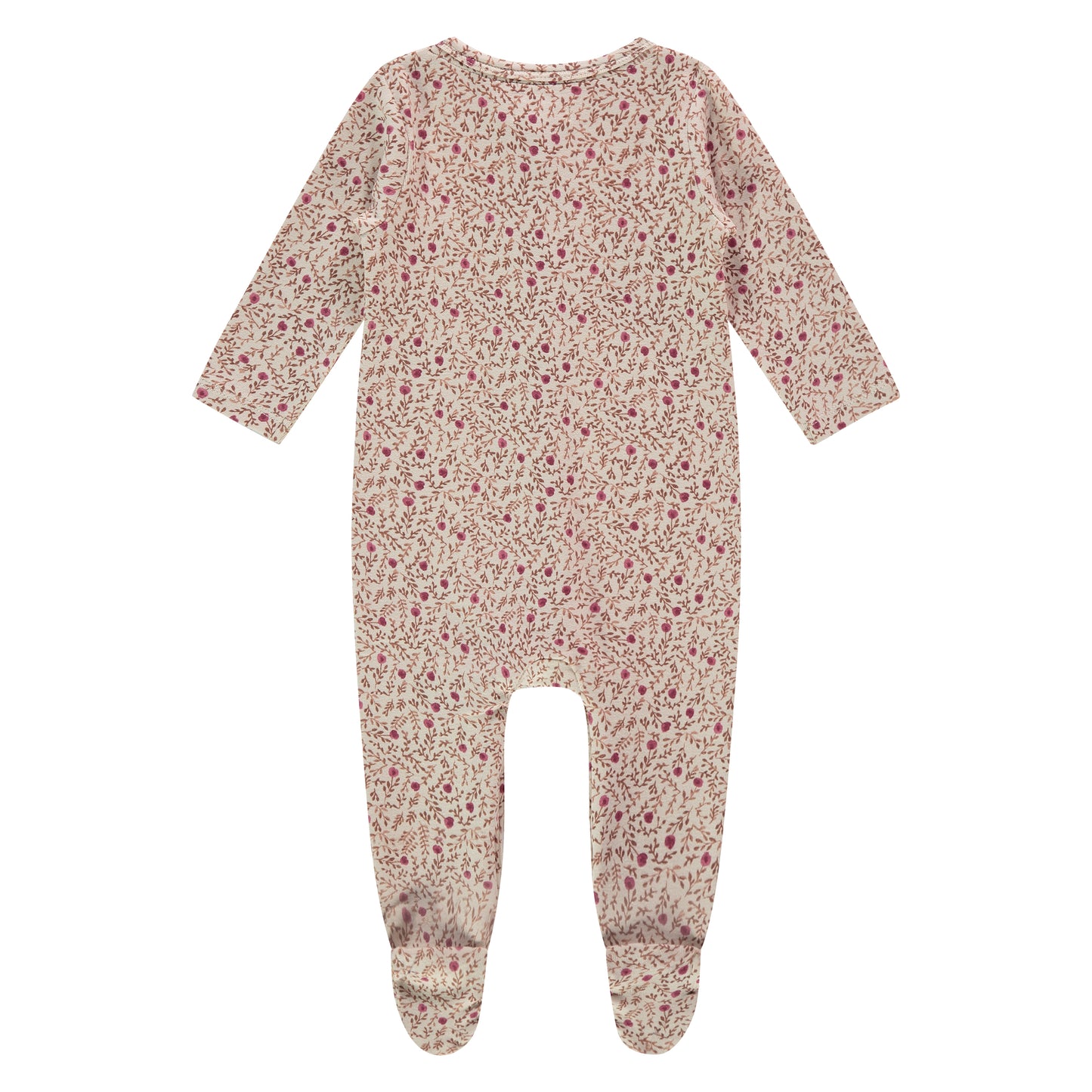 Rose Floral Button Footie