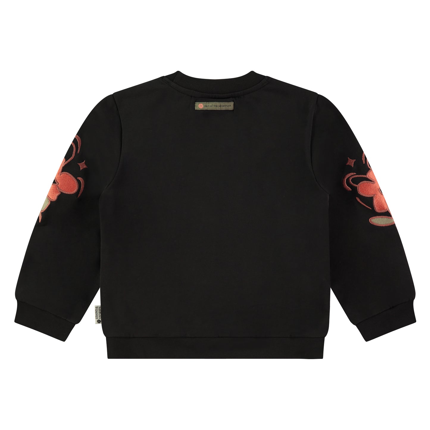 Black Flower Embroidered Sweatshirt