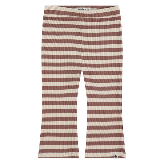 Brown & Cream Stripe Flare Legging