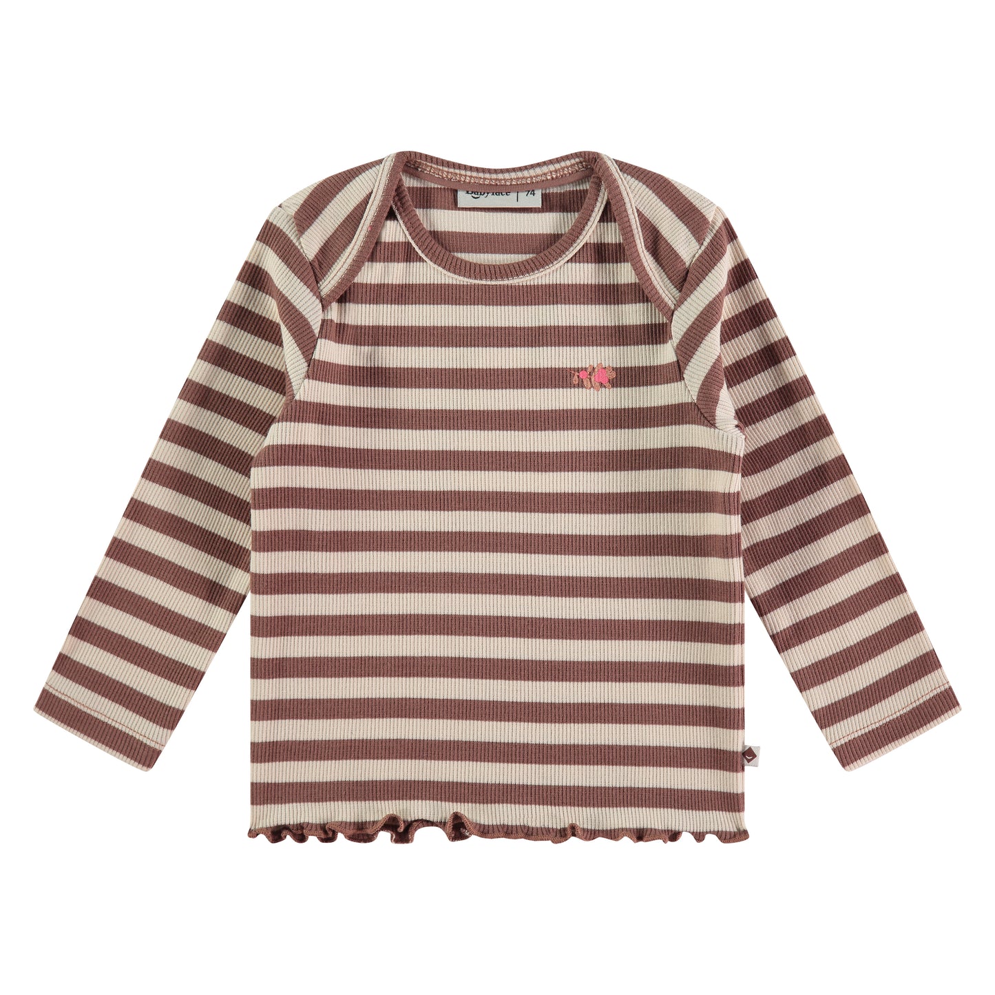 Brown & Cream Stripe Long Sleeve Top