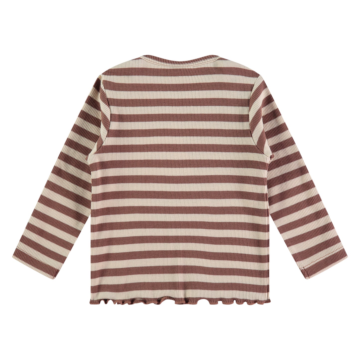 Brown & Cream Stripe Long Sleeve Top