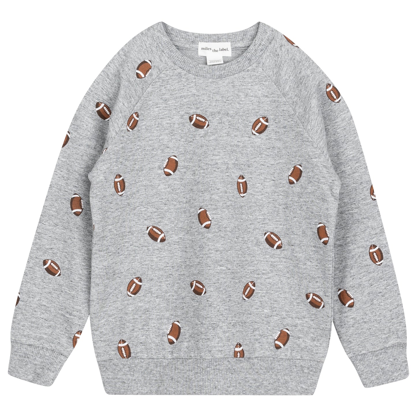 Football Print on Heather Grey Sweatshirt