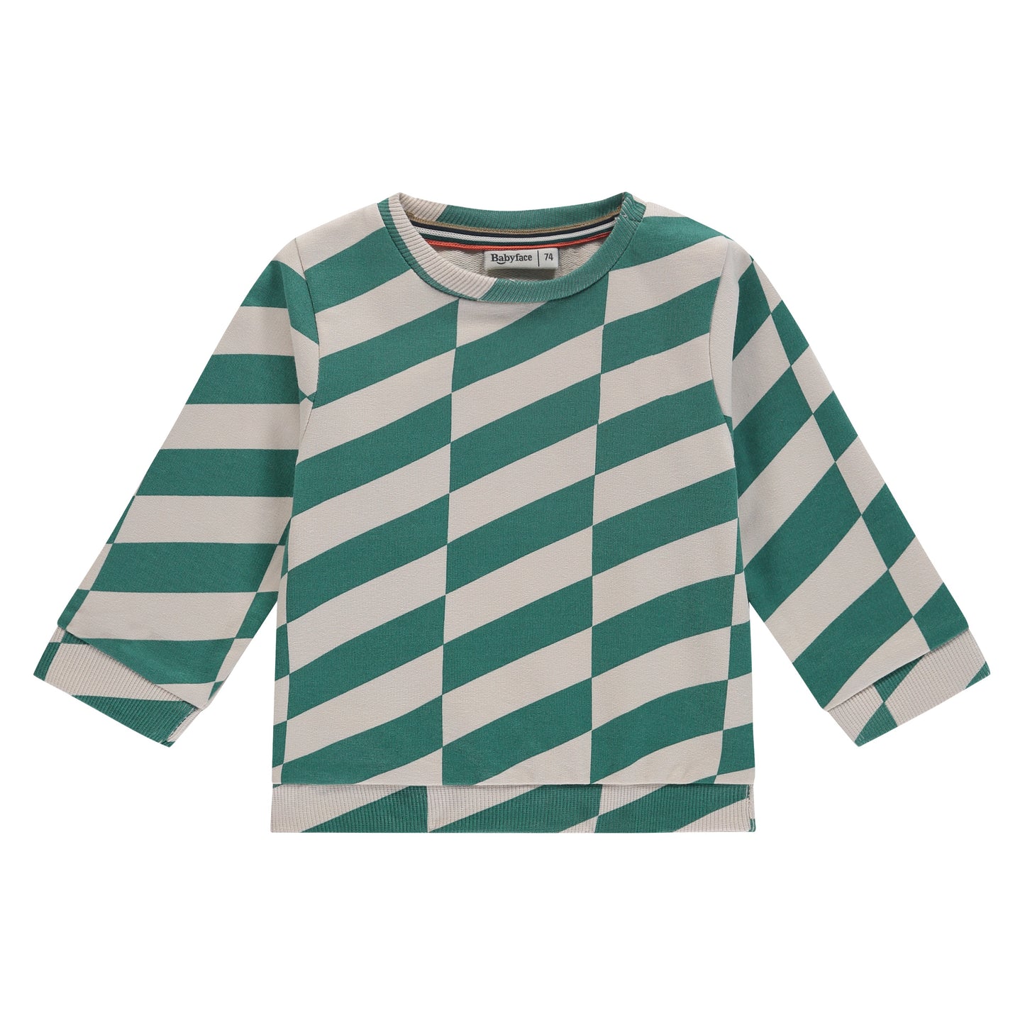 Green & Cream Checkered Sweatshirt