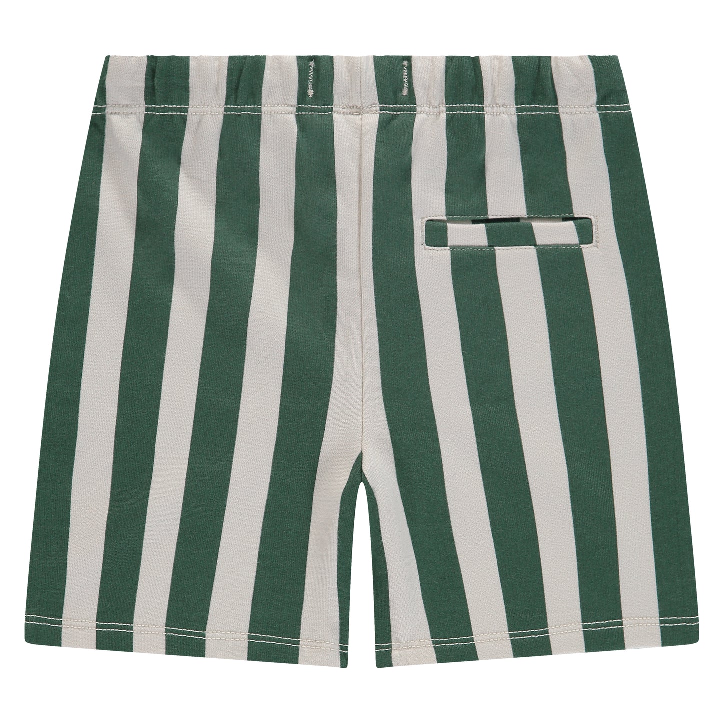 Green & Cream Stripe Sweatshort