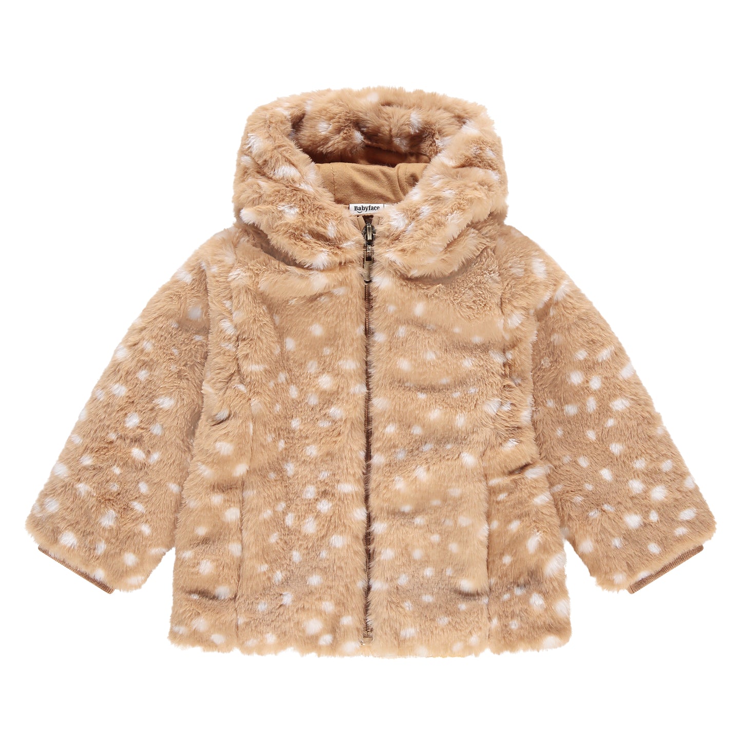 Tan Spotted Faux Fur Jacket