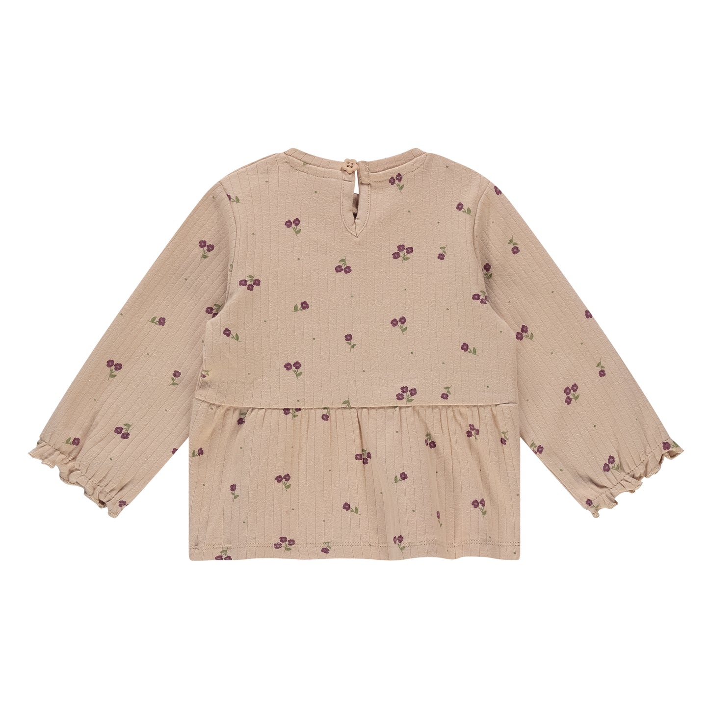 Tan Floral Ruffle Shirt