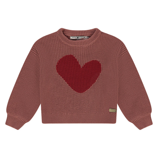 Mauve Heart Oversized Sweater