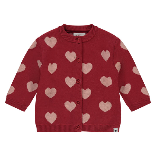 Red & Pink Heart Cardigan