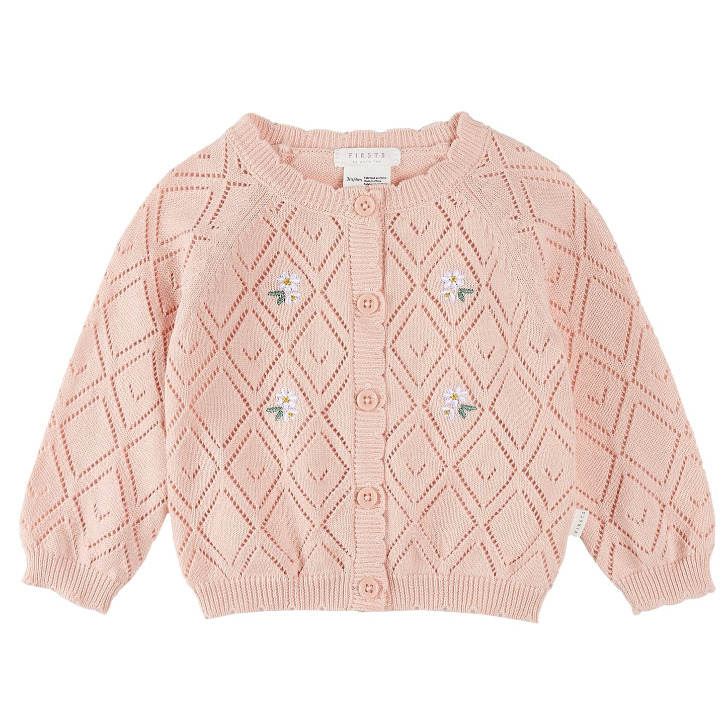 Rose Quartz Pointelle Knit Cardigan