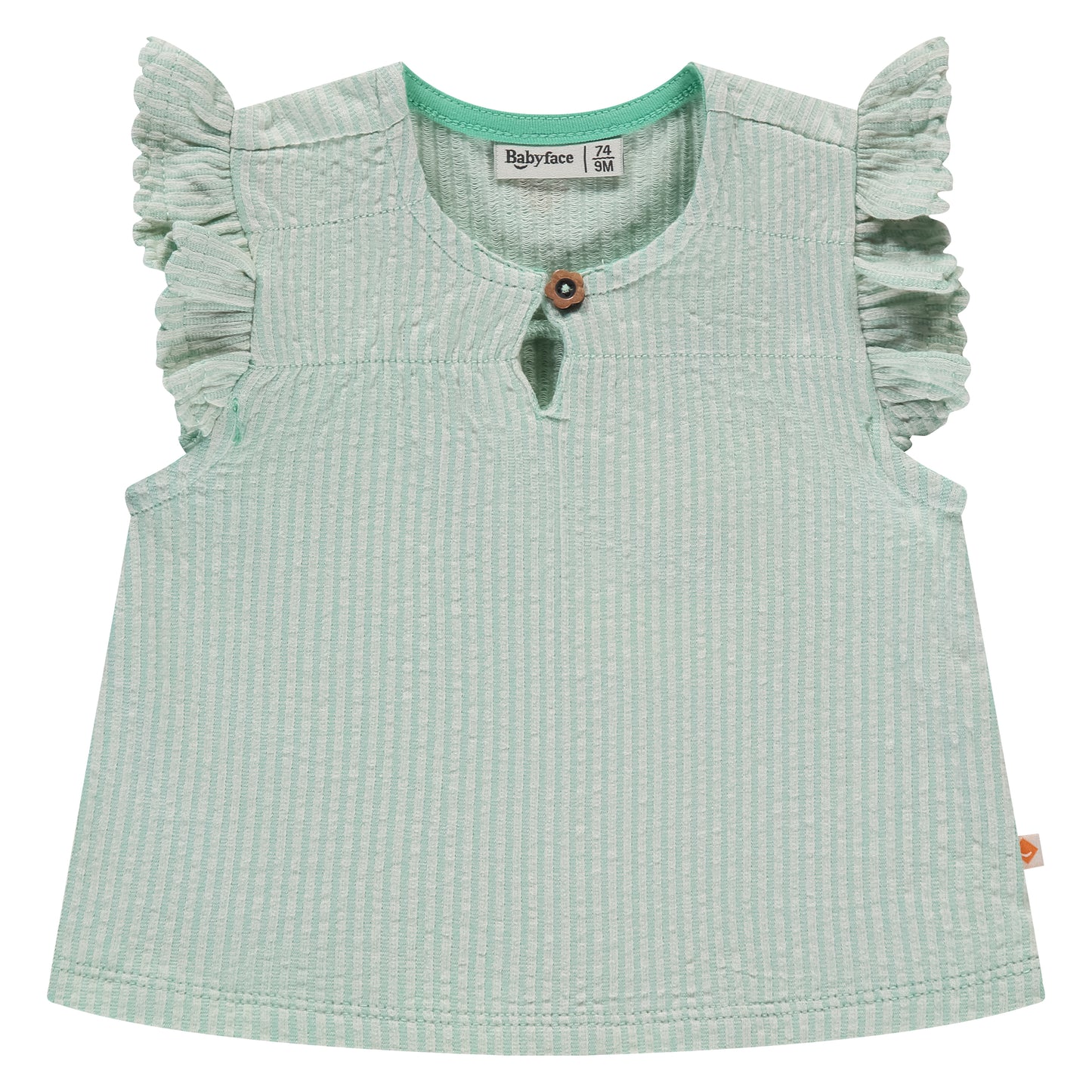 Seafoam Stripe Ruffle Tank