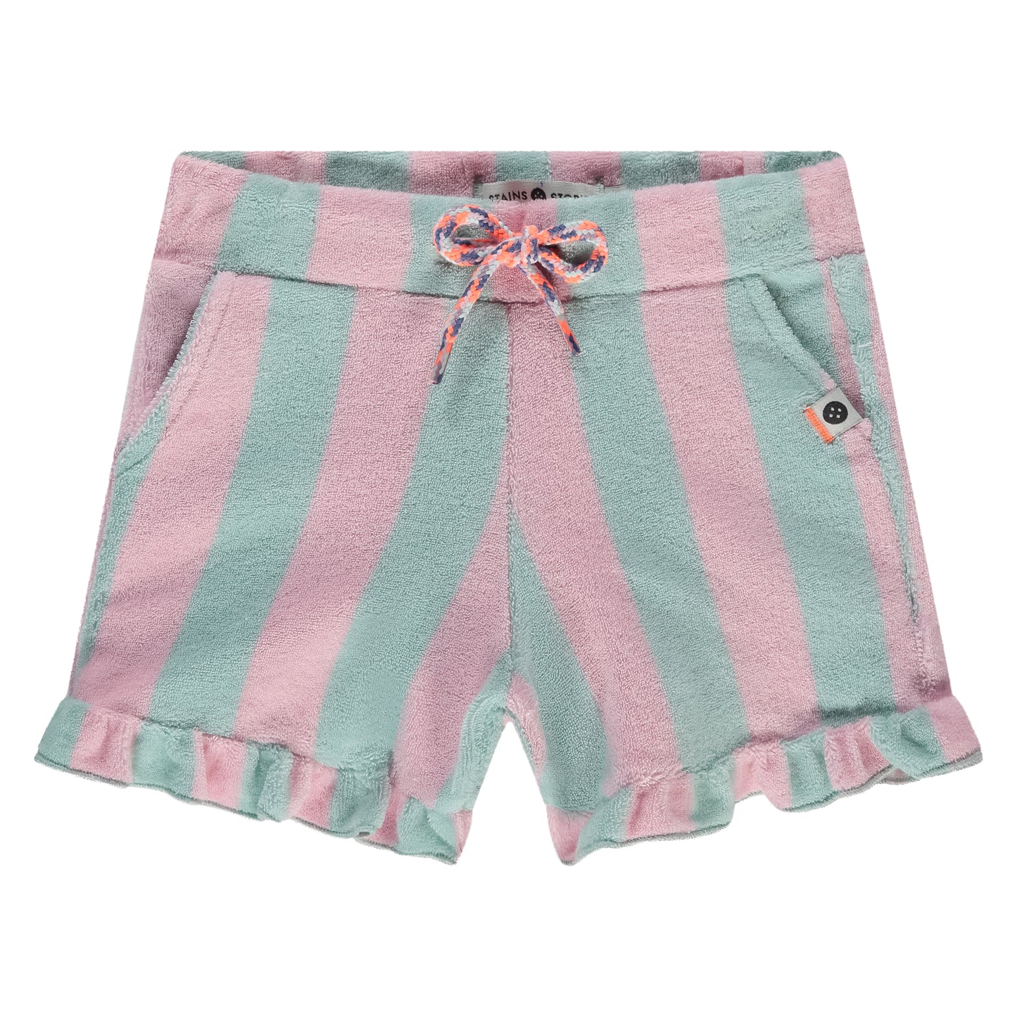Mint & Pink Terry Ruffle Short