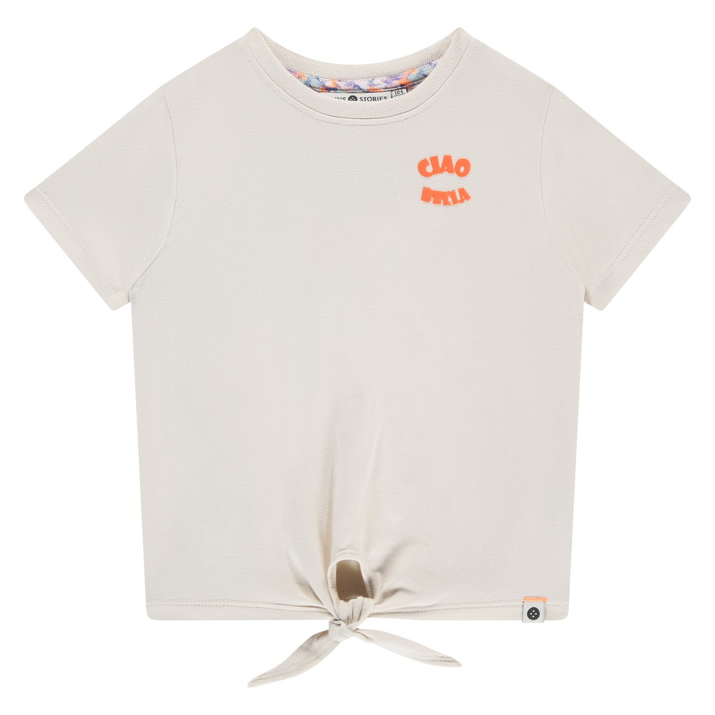 Ciao Bella White Knot Front Tee