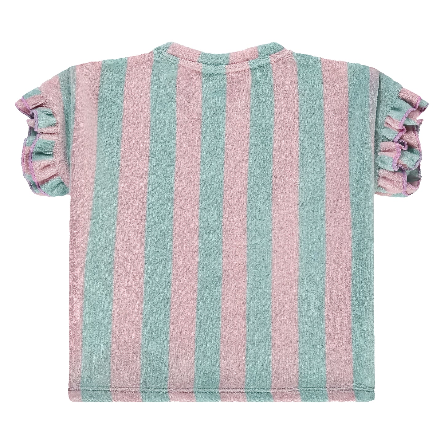 Mint & Pink Terry Ruffle Tee