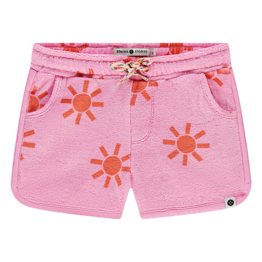 Sunny Neon Pink Terry Shorts