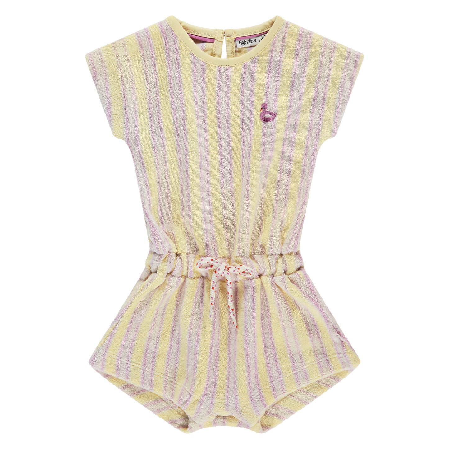 Purple & Yellow Stripe Terry Romper