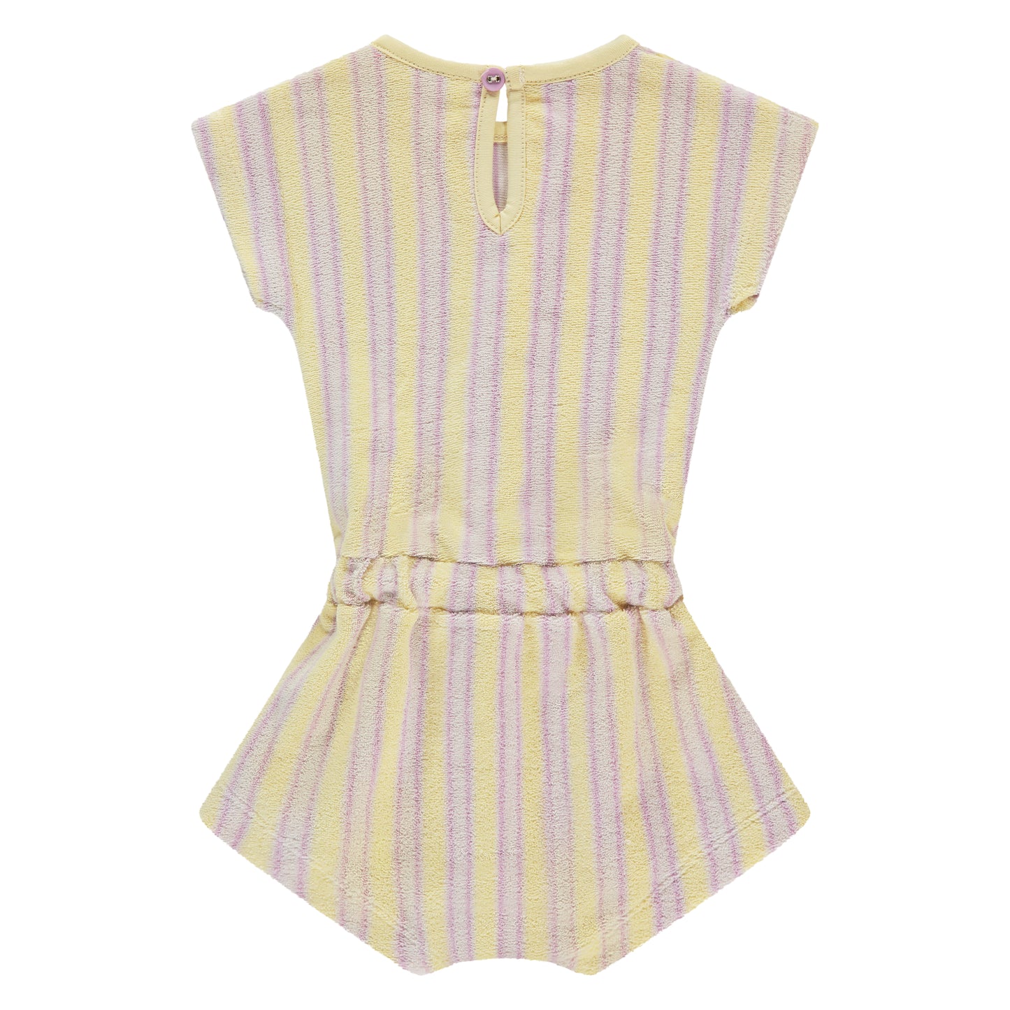 Purple & Yellow Stripe Terry Romper